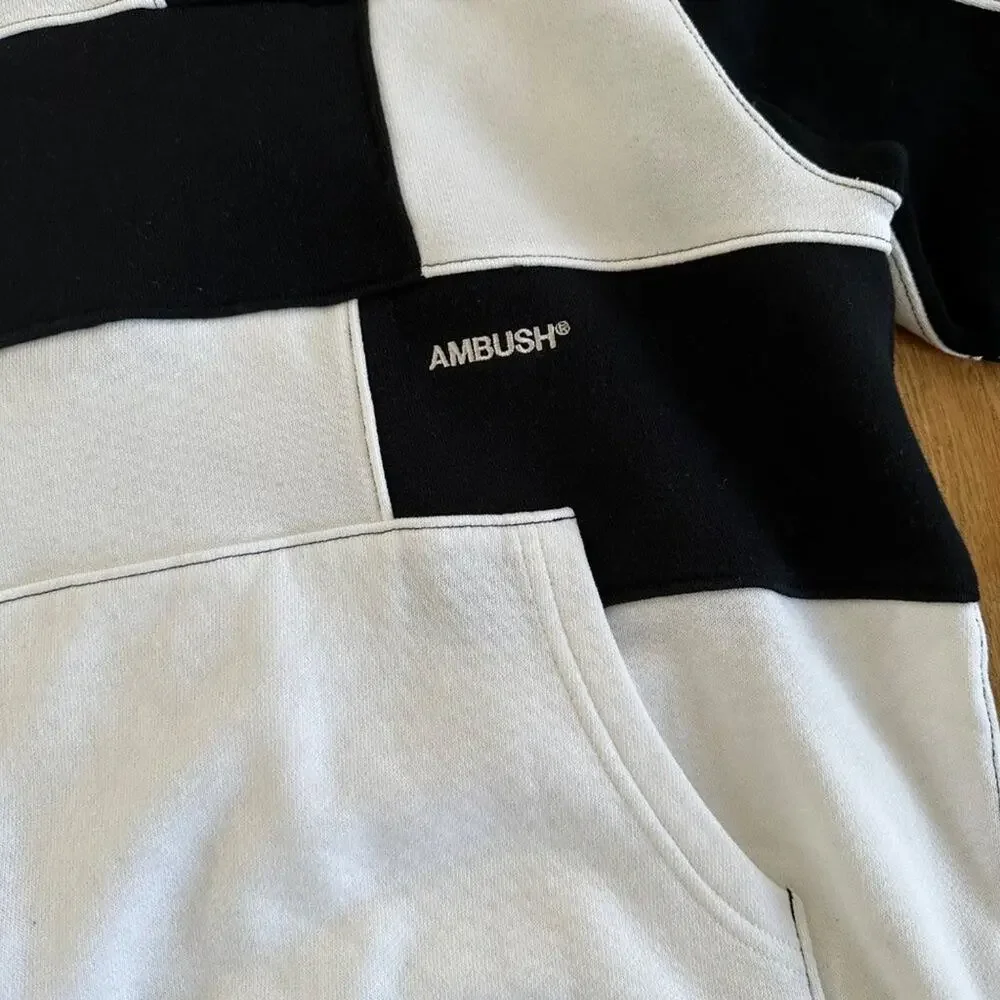 Ambush Panel Hoodie in Black & White